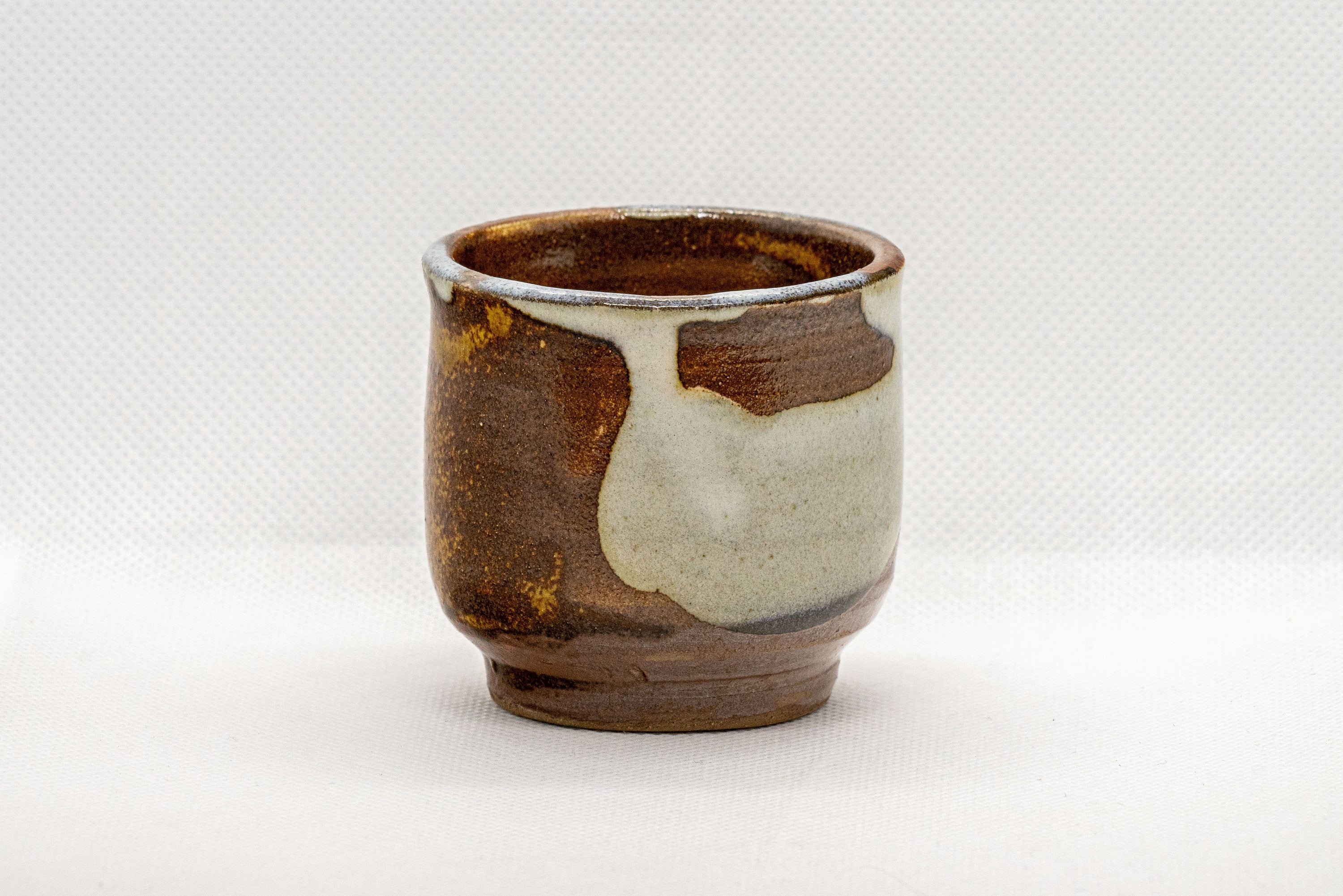 Japanese Teacup - Brown White Glazed Guinomi - 75ml