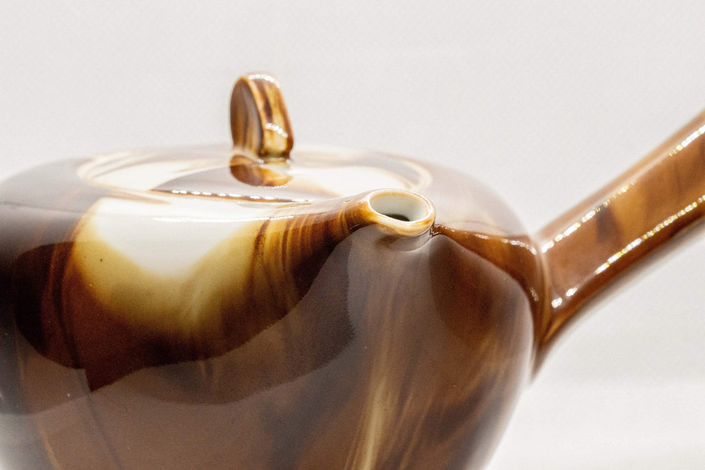 Japanese Kyusu - Marbled Porcelain Debeso Teapot - 500ml