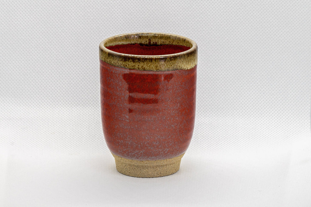 Japanese Teacup - Red Tsutsu-gata Yunomi - 135ml