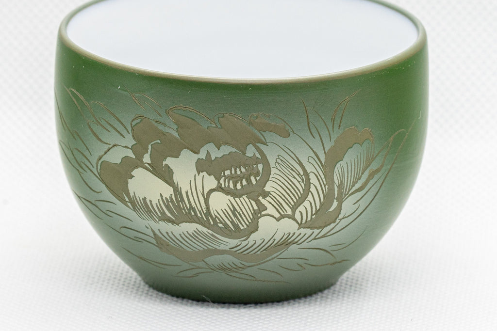 Japanese Teacup - Green Ryokudei Tokoname-yaki Yunomi - 110ml