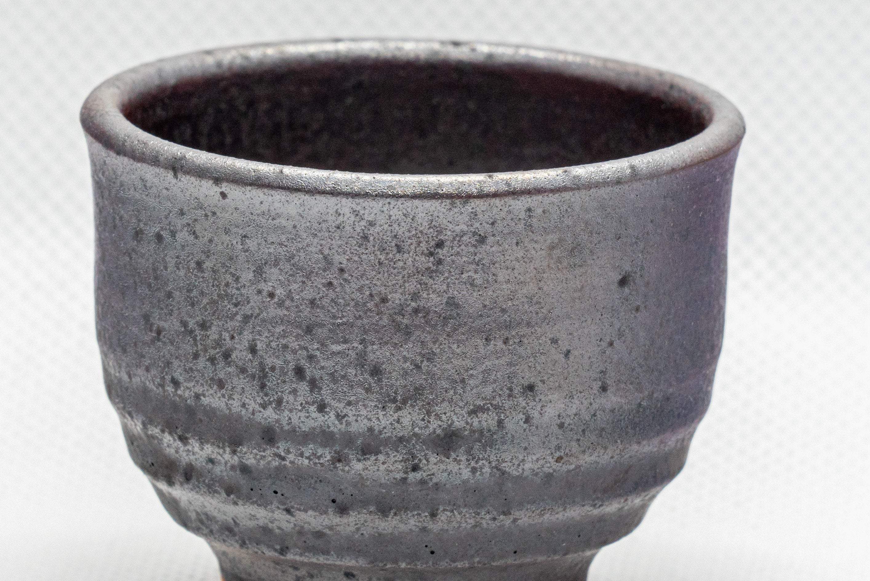 Japanese Teacup - 桜伝 Iron Glazed Guinomi - 35ml
