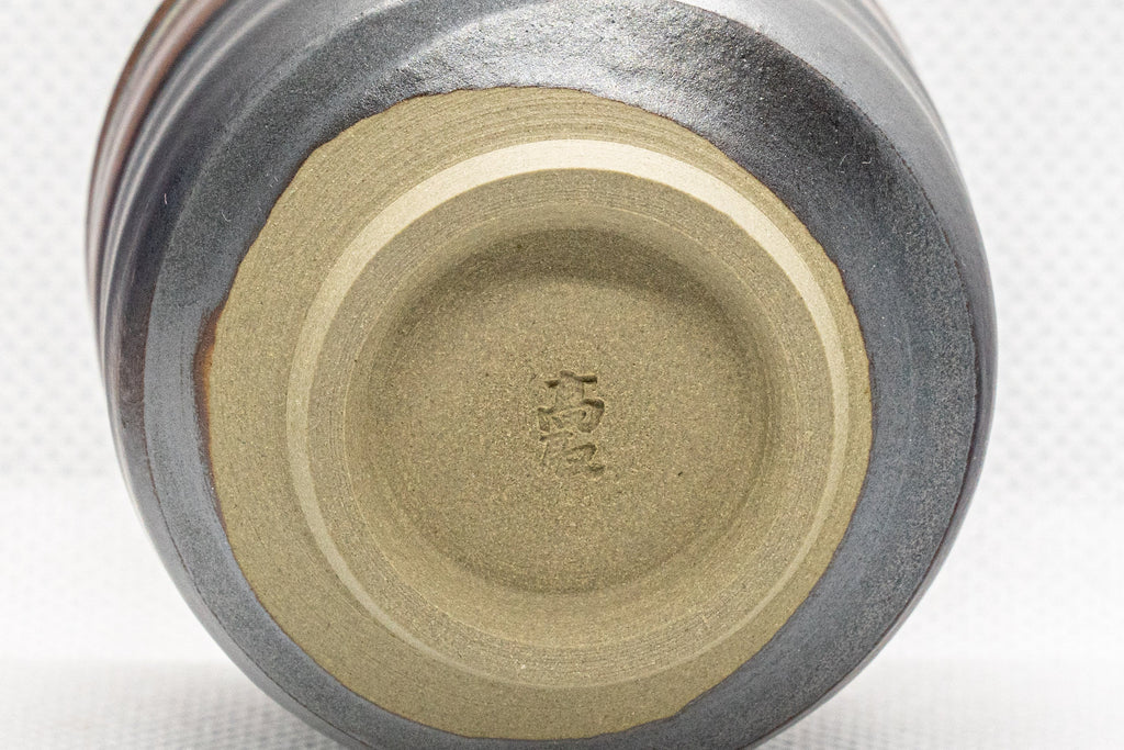 Japanese Teacup - Tenmoku Glazed Tsutsu-gata Yunomi - 65ml