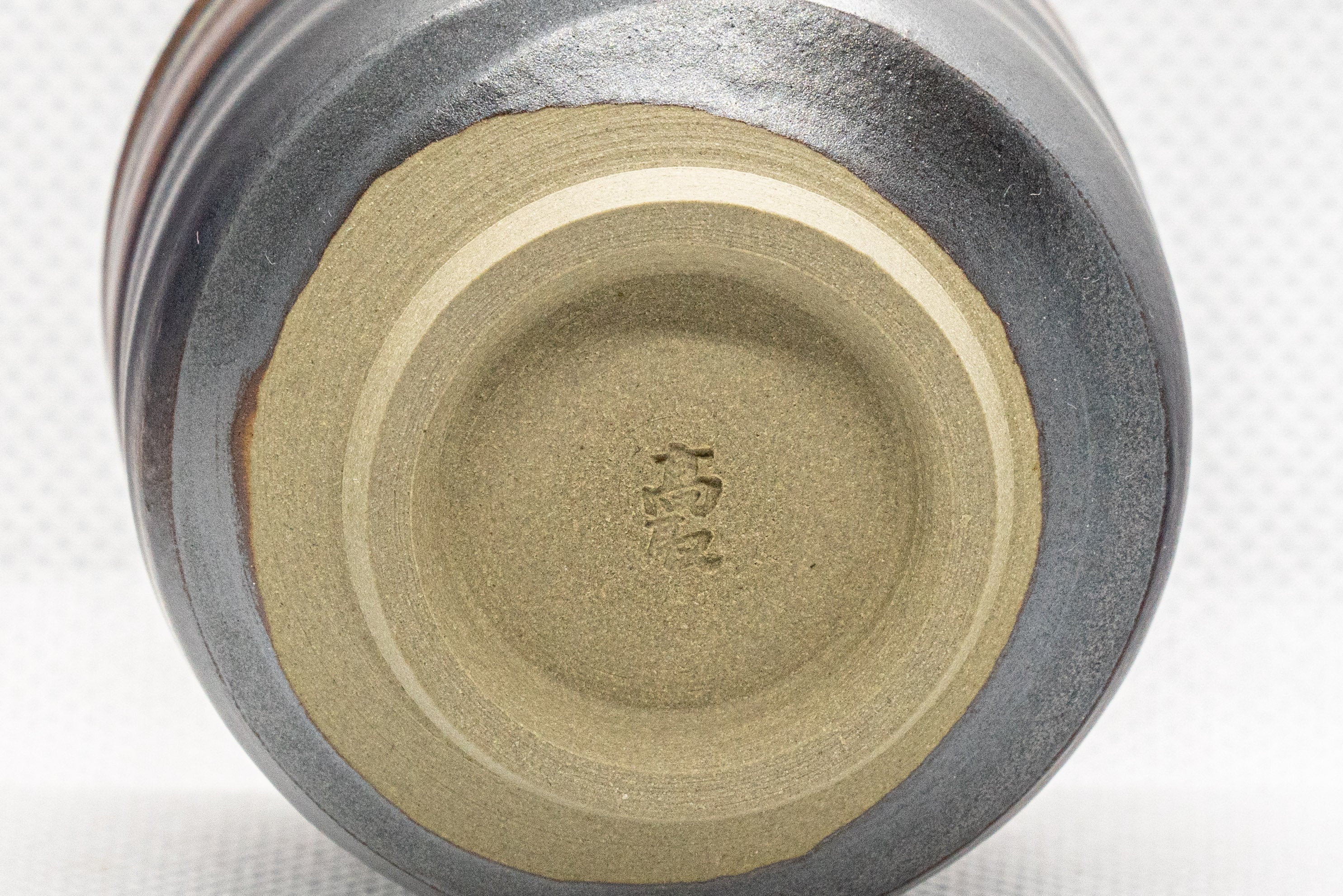 Japanese Teacup - Tenmoku Glazed Tsutsu-gata Yunomi - 65ml