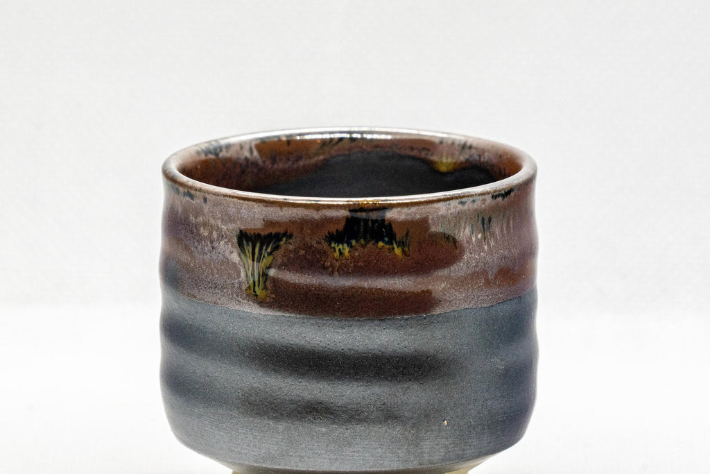 Japanese Teacup - Tenmoku Glazed Tsutsu-gata Yunomi - 65ml