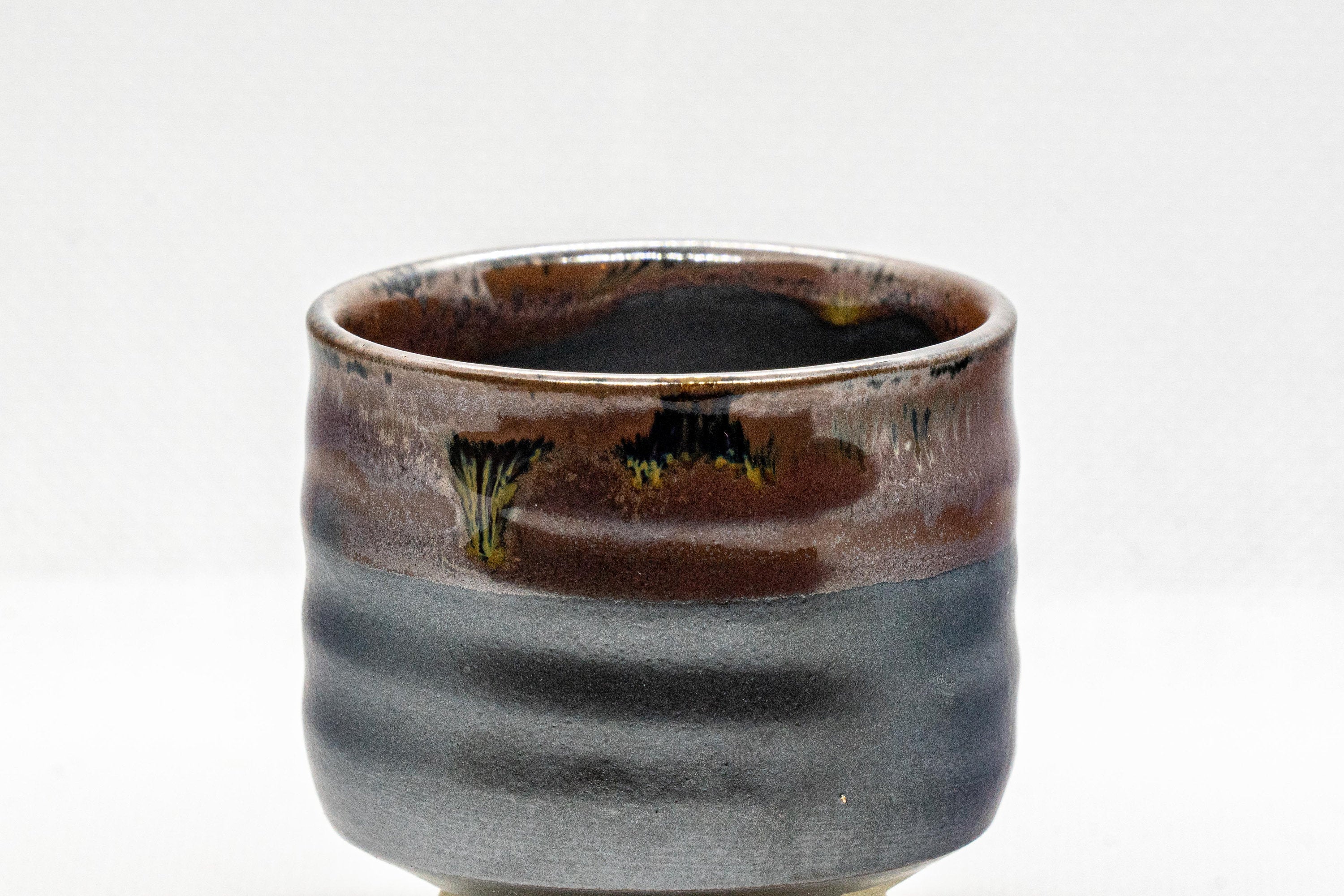 Japanese Teacup - Tenmoku Glazed Tsutsu-gata Yunomi - 65ml
