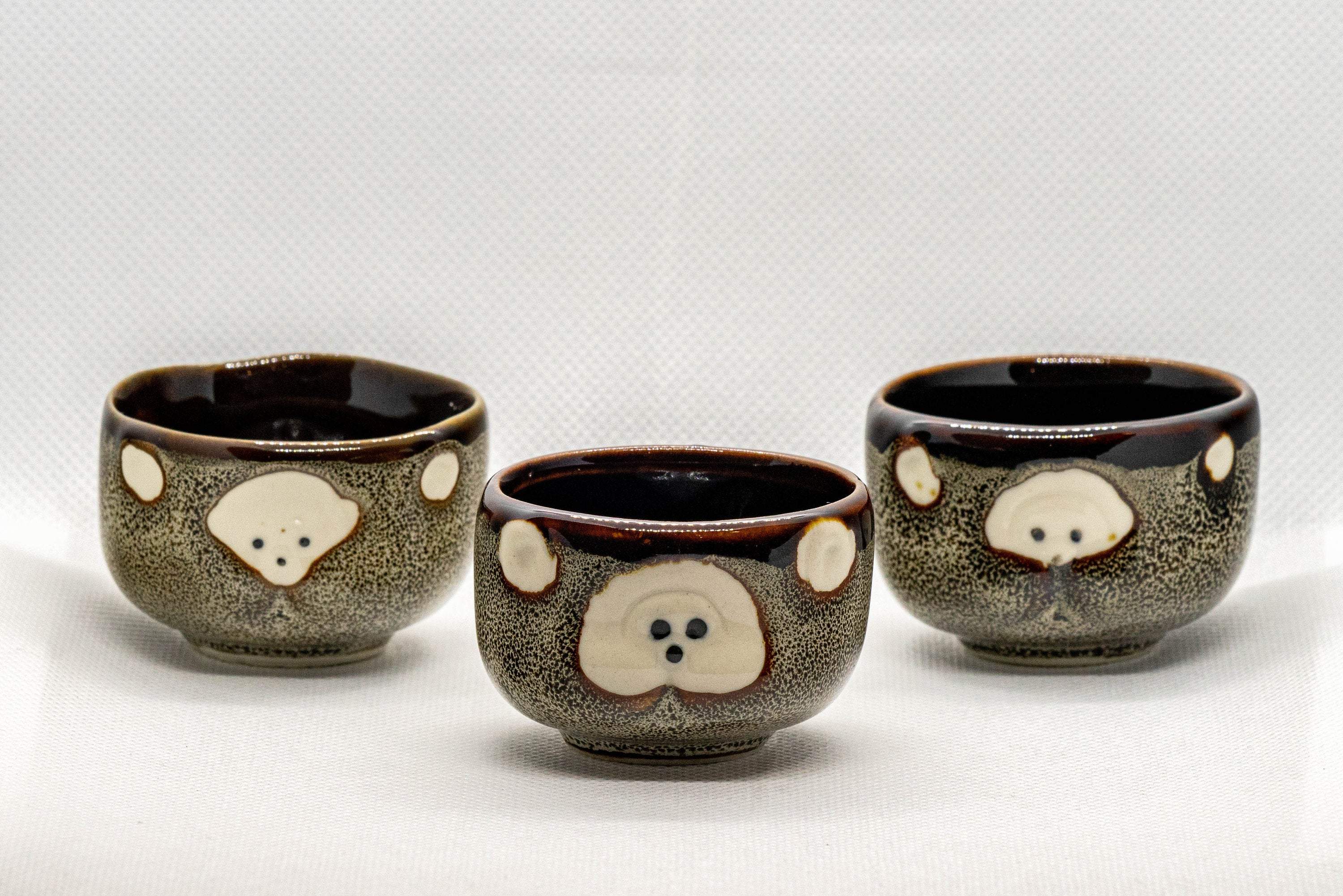 Japanese Teacups - Set of 3 Porcelain Guinomi - 40ml