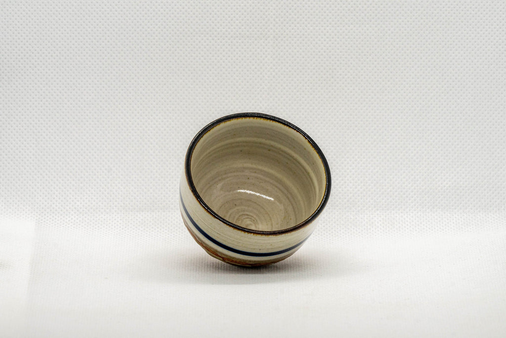 Japanese Teacup - Striped Stoneware Wan-nari Guinomi - 40ml