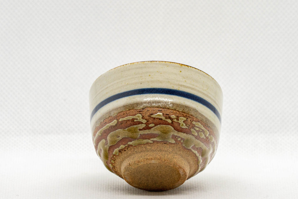 Japanese Teacup - Striped Stoneware Wan-nari Guinomi - 40ml