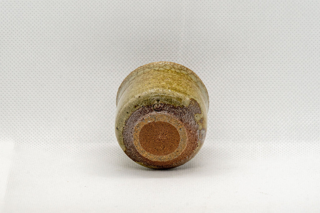 Japanese Teacup - Green Glazed Stoneware Guinomi - 30ml