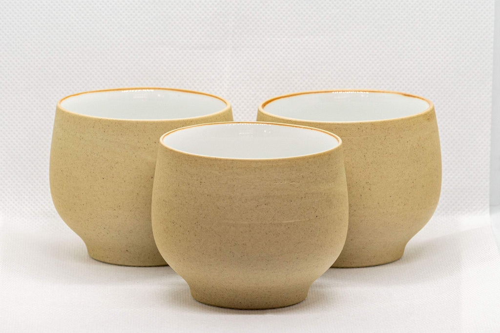 Japanese Teacups - Set of 3 Stoneware Yunomi - 140ml