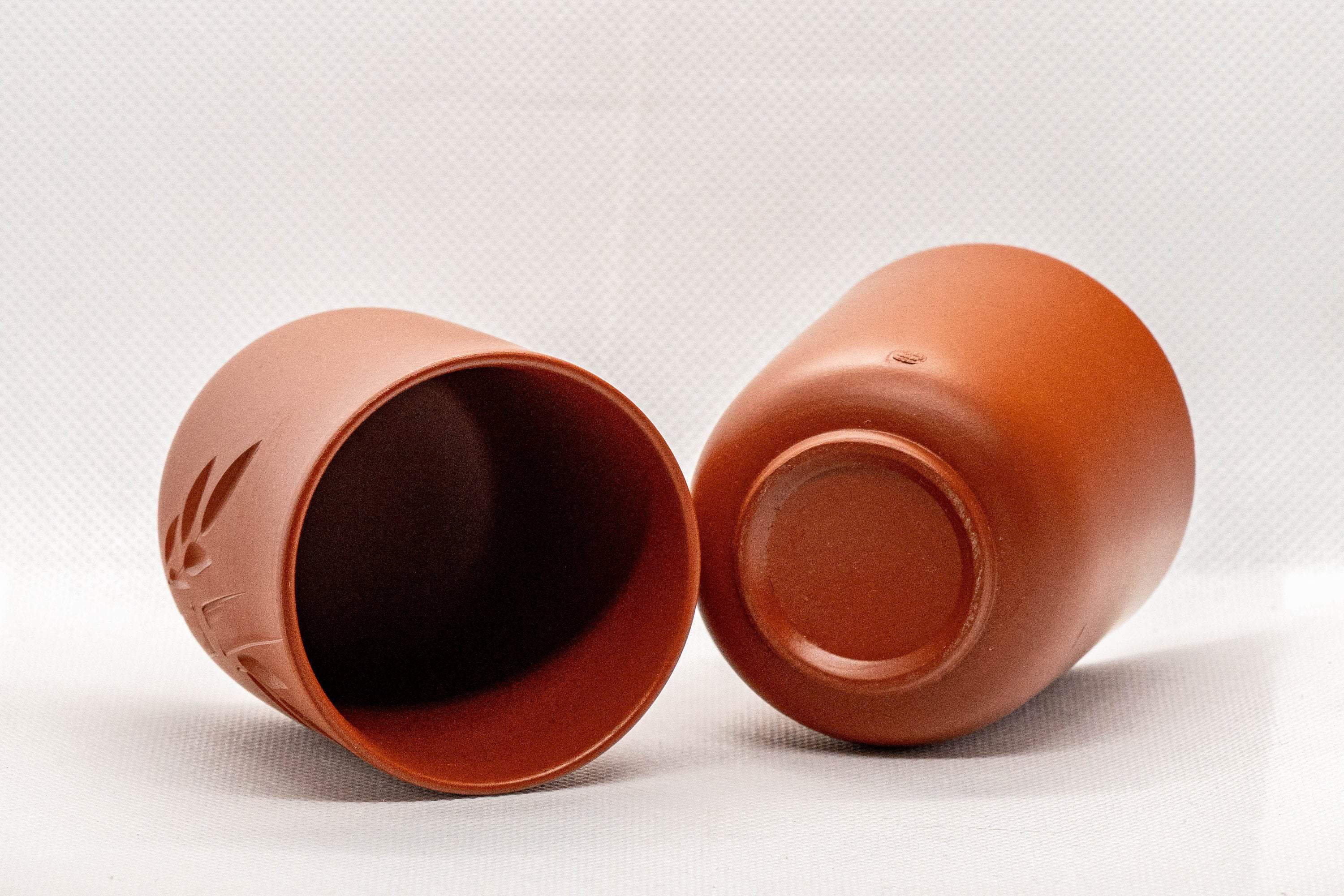 Japanese Teacups - Pair of Bamboo Tsutsu-gata Tokoname-yaki Yunomi - 110ml
