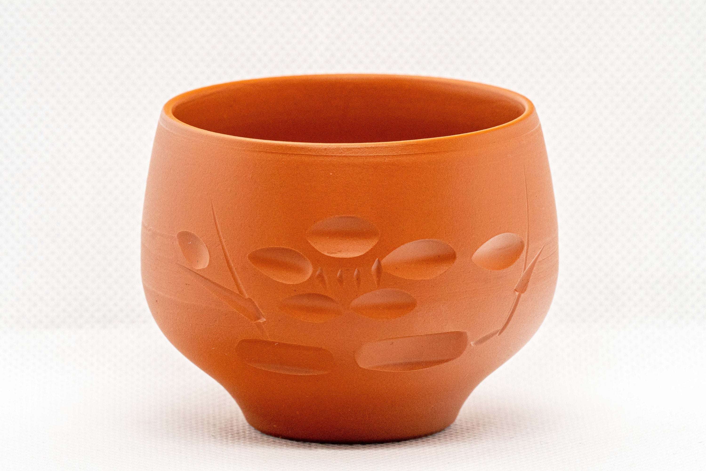 Japanese Teacup - Engraved Tokoname-yaki Yunomi - 125ml