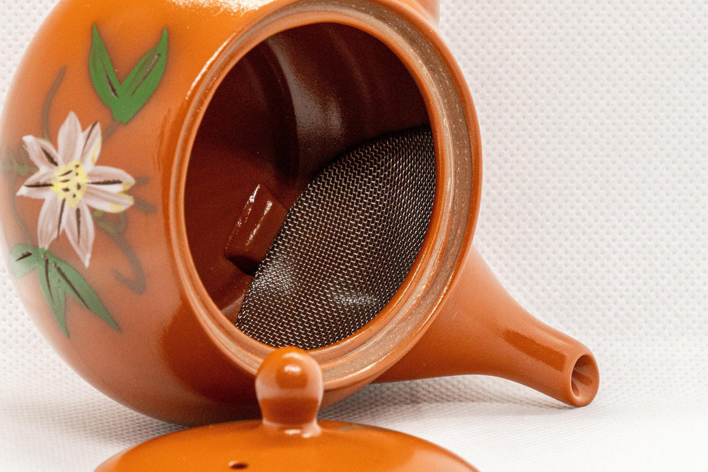 Japanese Kyusu - Floral Tokoname-yaki Side-handled Teapot - 175ml