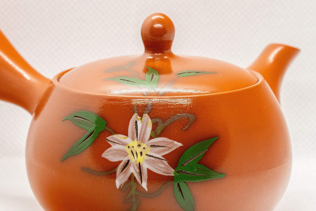 Japanese Kyusu - Floral Tokoname-yaki Side-handled Teapot - 175ml