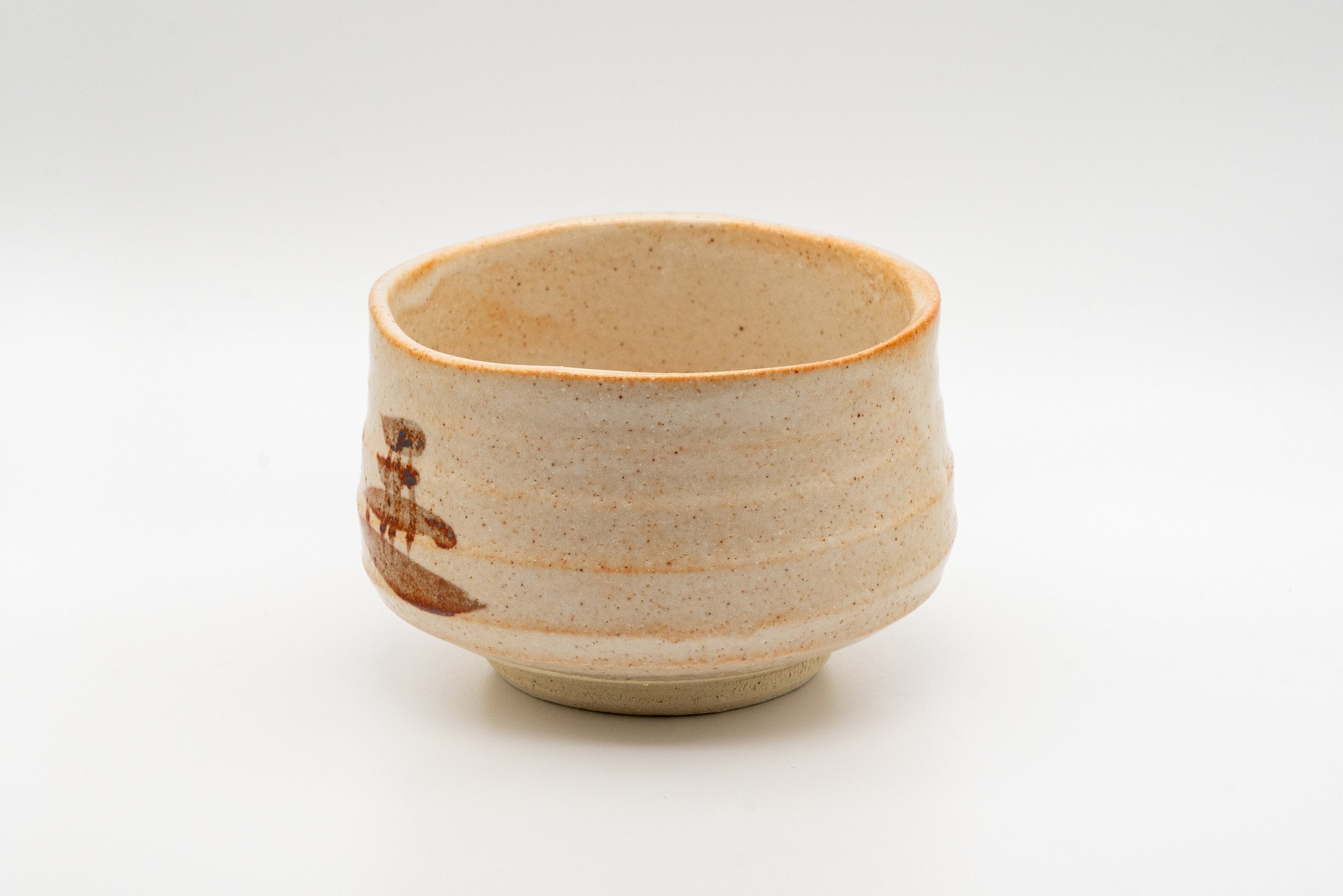 Japanese Matcha Bowl - Shino Glazed Hantsutsu-gata Chawan - 450ml