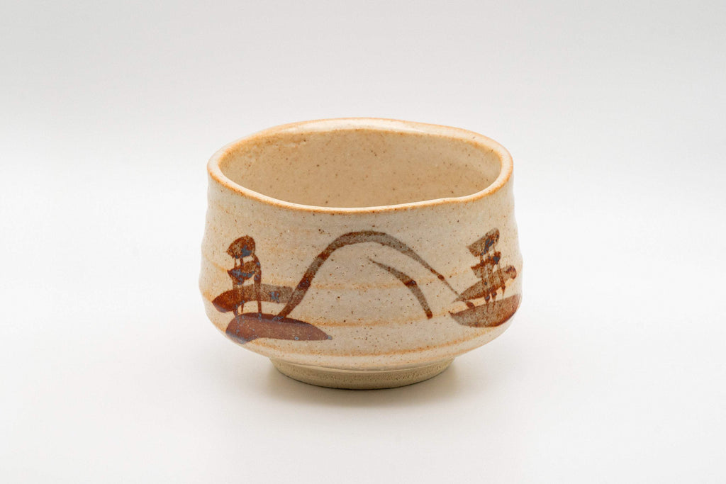 Japanese Matcha Bowl - Shino Glazed Hantsutsu-gata Chawan - 450ml