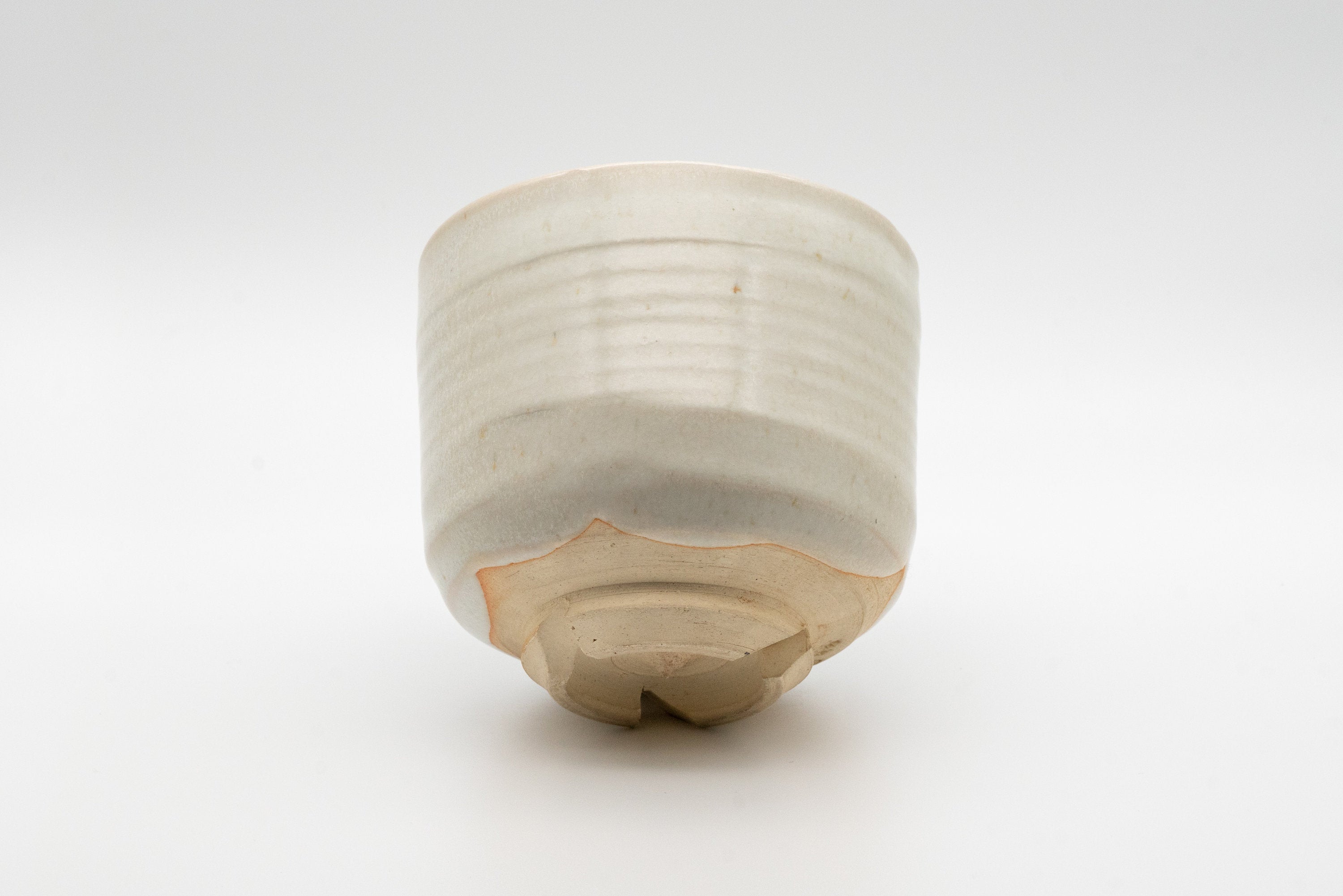 Japanese Matcha Bowl -  White Glazed Tsutsu-gata Hagi-yaki Winter Chawan - 400ml