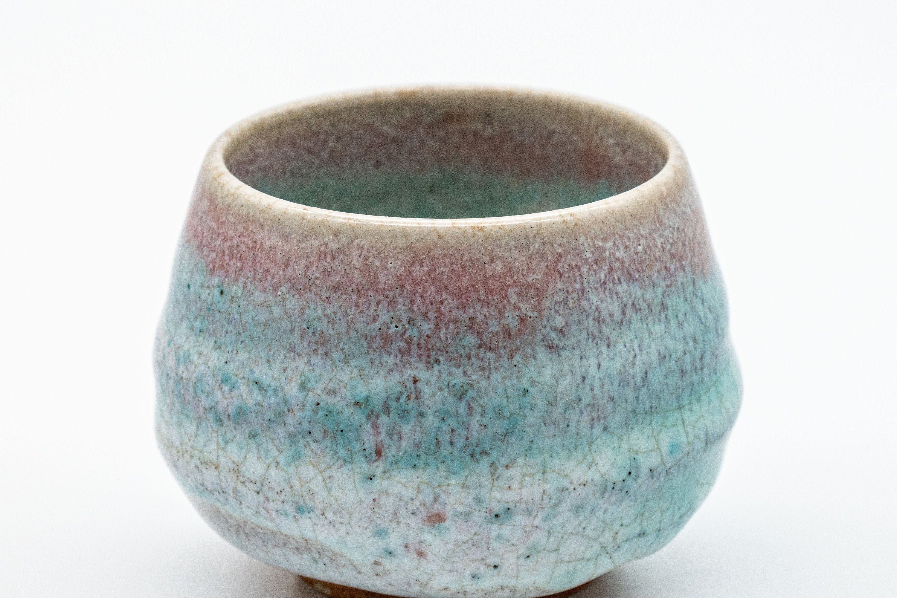Japanese Teacup - Turquoise Obori Soma-yaki Guinomi - 55ml