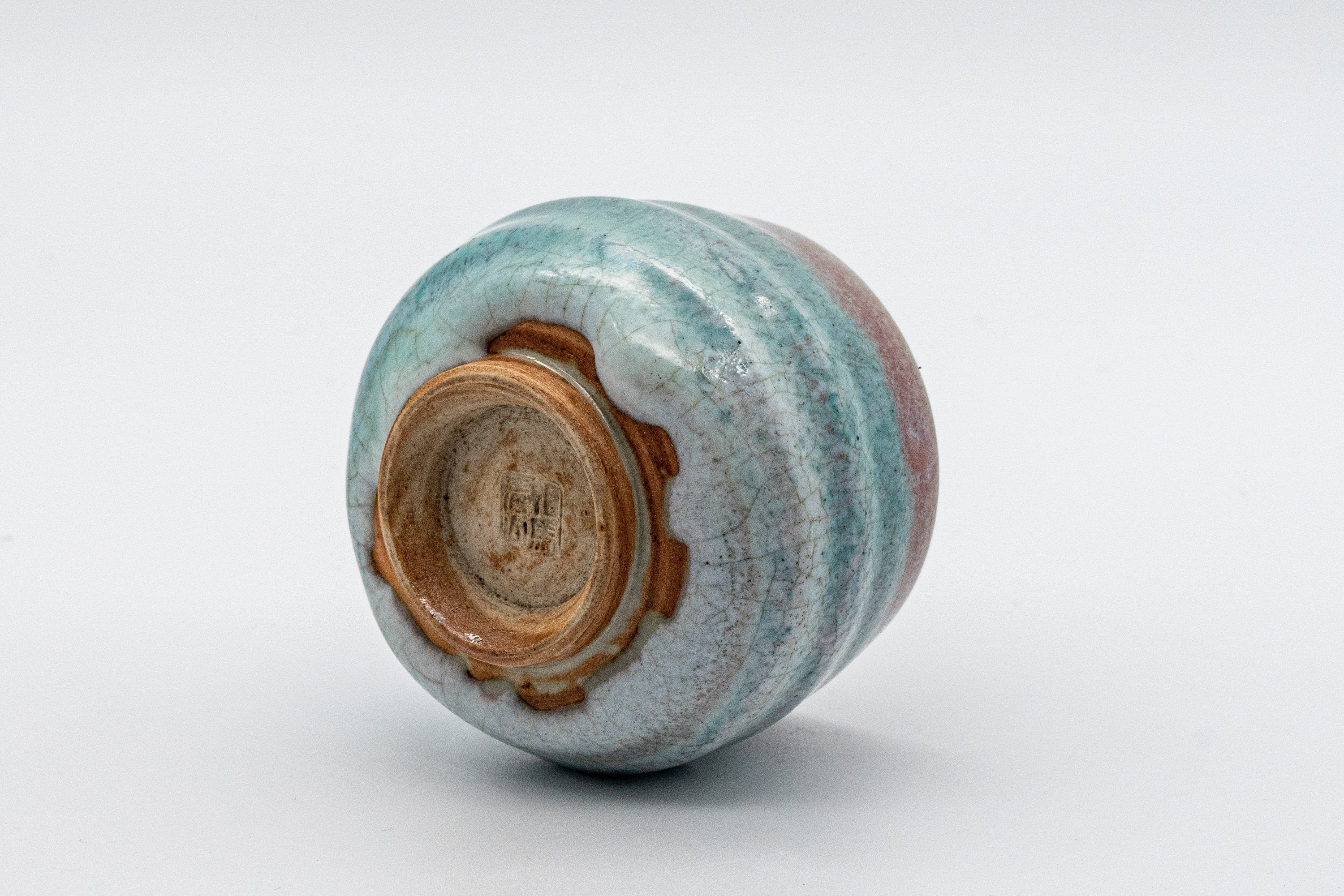 Japanese Teacup - Turquoise Obori Soma-yaki Guinomi - 55ml