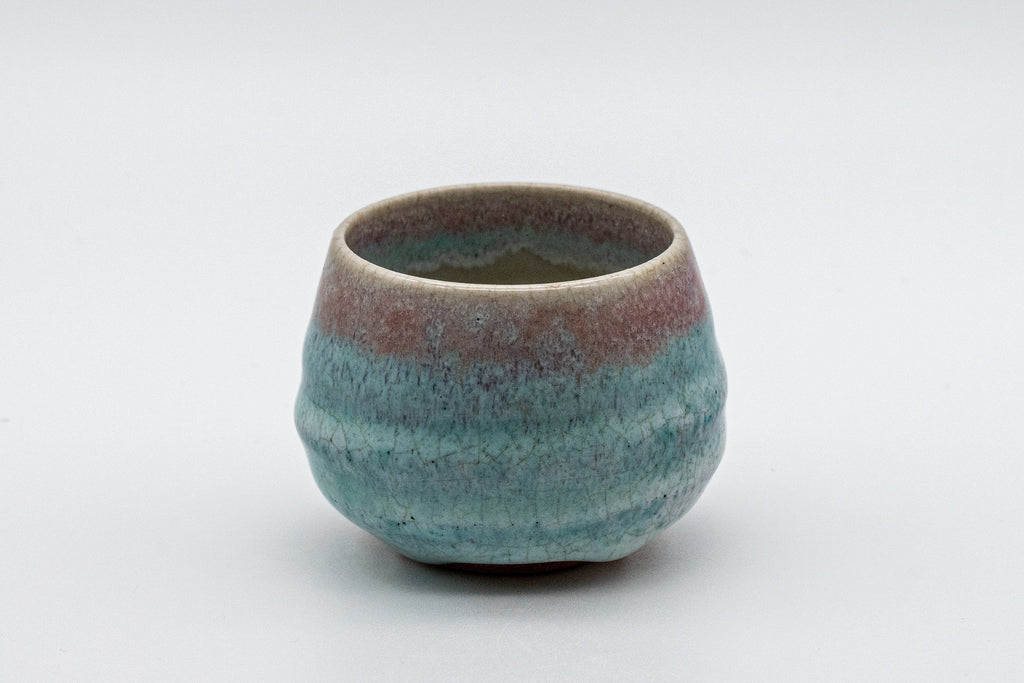Japanese Teacup - Turquoise Obori Soma-yaki Guinomi - 55ml