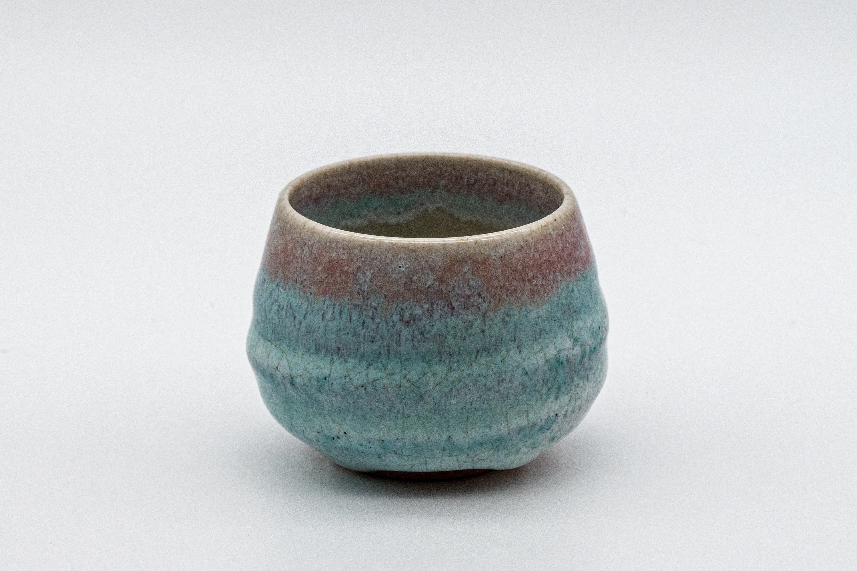 Japanese Teacup - Turquoise Obori Soma-yaki Guinomi - 55ml