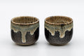 Japanese Teacups - Pair of Hare's Fur Glazed Guinomi - 45ml