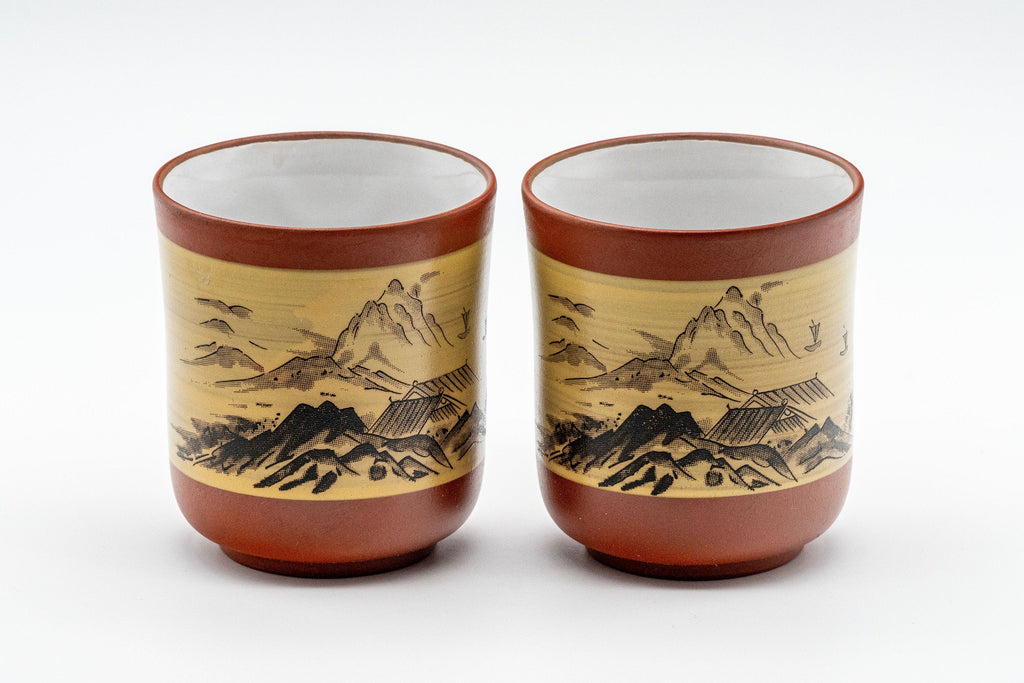 Japanese Teacup Pair - Two Tokoname-yaki yunomi - 125ml