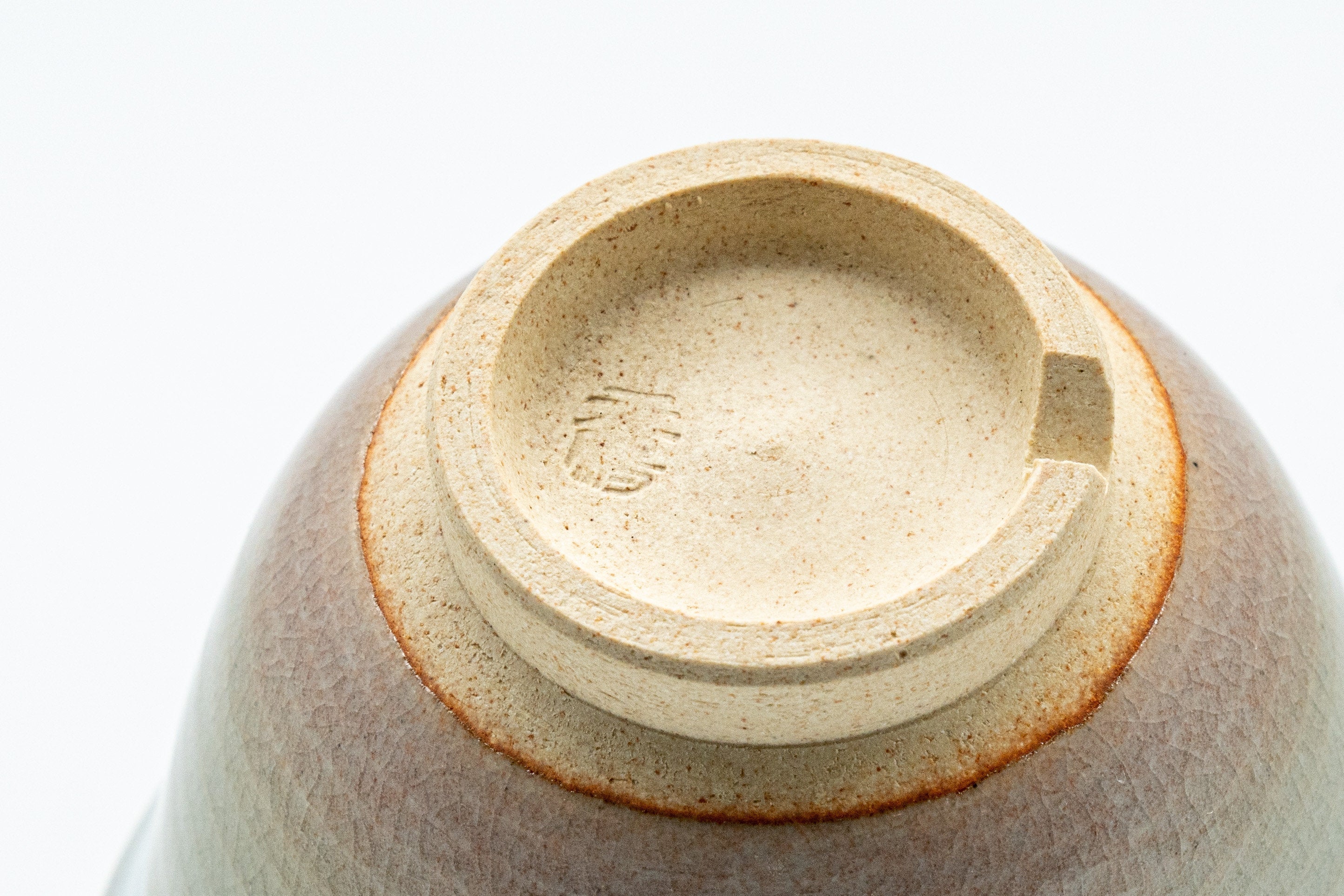 Japanese Teacups - 天鵬山 Tsubaki Kiln - Pair of Beige Glazed Hagi-yaki Yunomi - 85ml