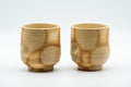 Japanese Teacups - Pair of Giraffe Tsutsu-gata Yunomi - 140ml