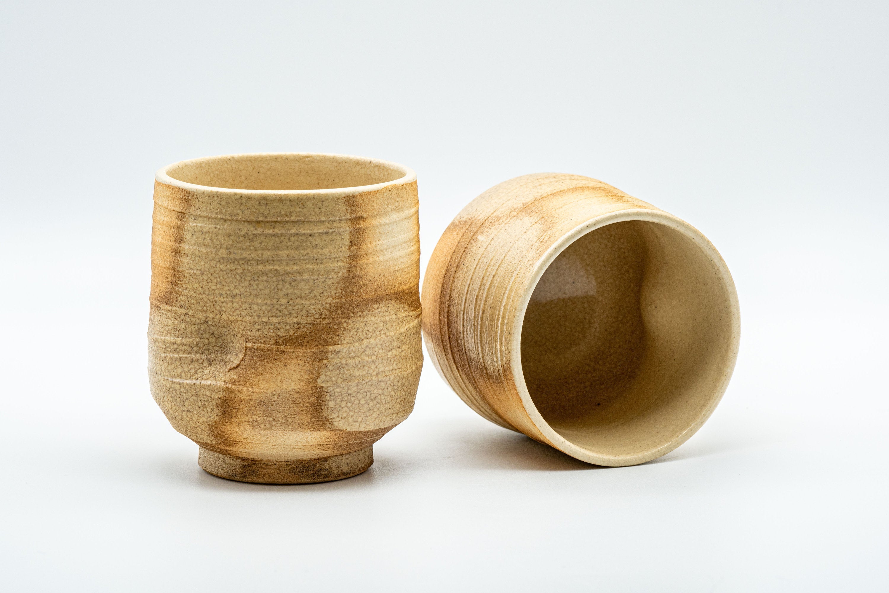 Japanese Teacups - Pair of Giraffe Tsutsu-gata Yunomi - 140ml