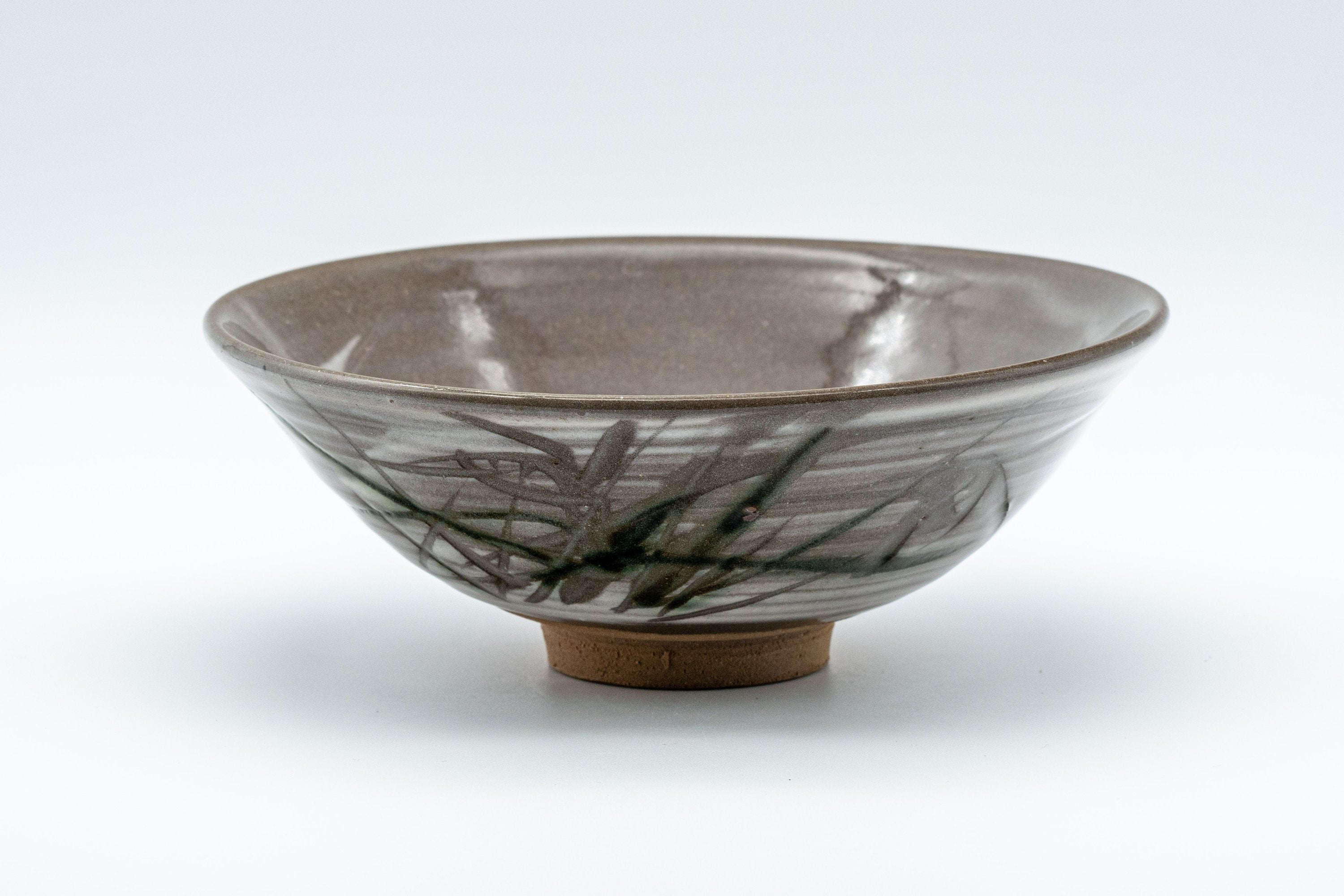Japanese Matcha Set - Hakeme Hira-gata Summer Chawan with Bamboo Chasen Whisk and Chashaku Scoop - 250ml