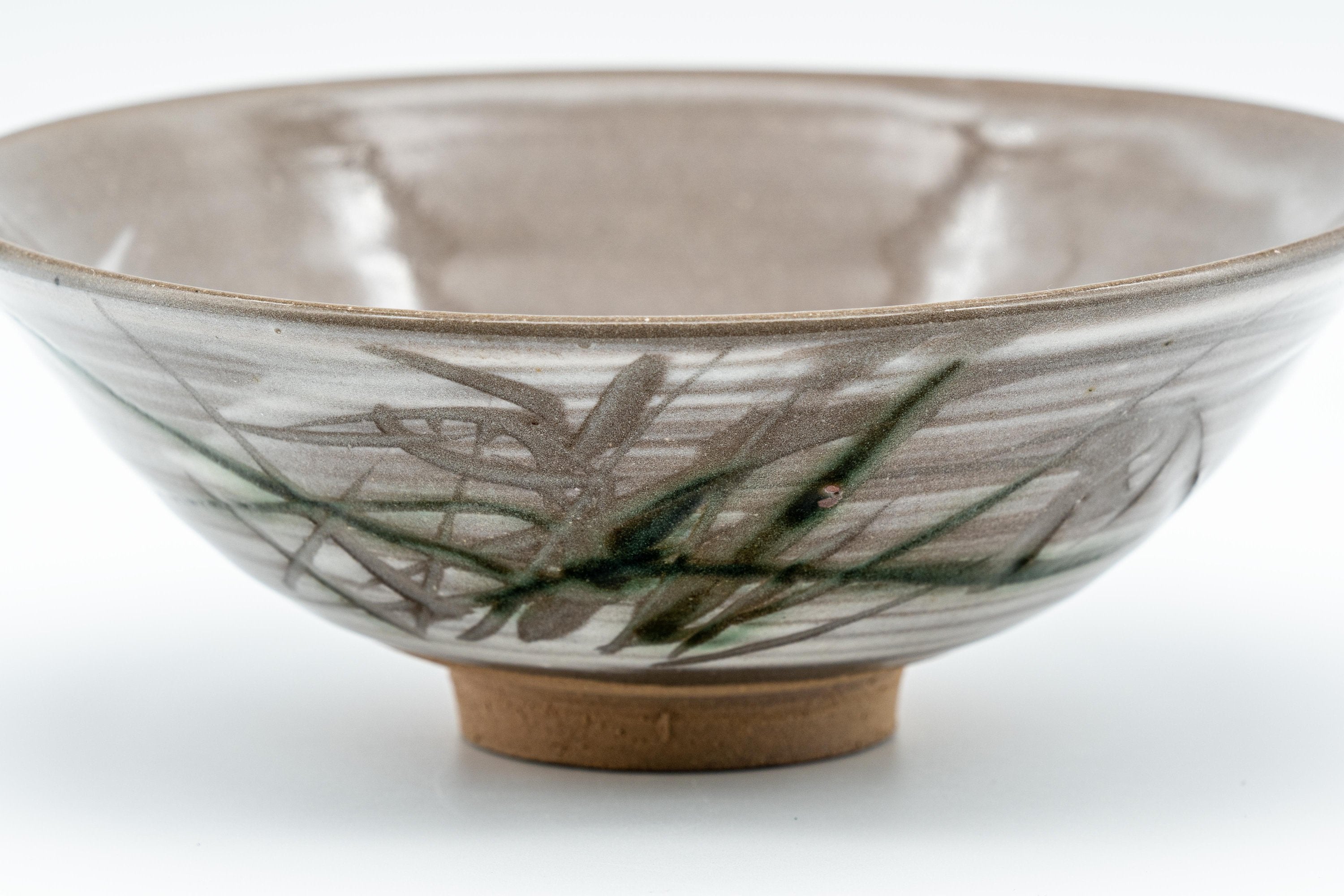 Japanese Matcha Set - Hakeme Hira-gata Summer Chawan with Bamboo Chasen Whisk and Chashaku Scoop - 250ml