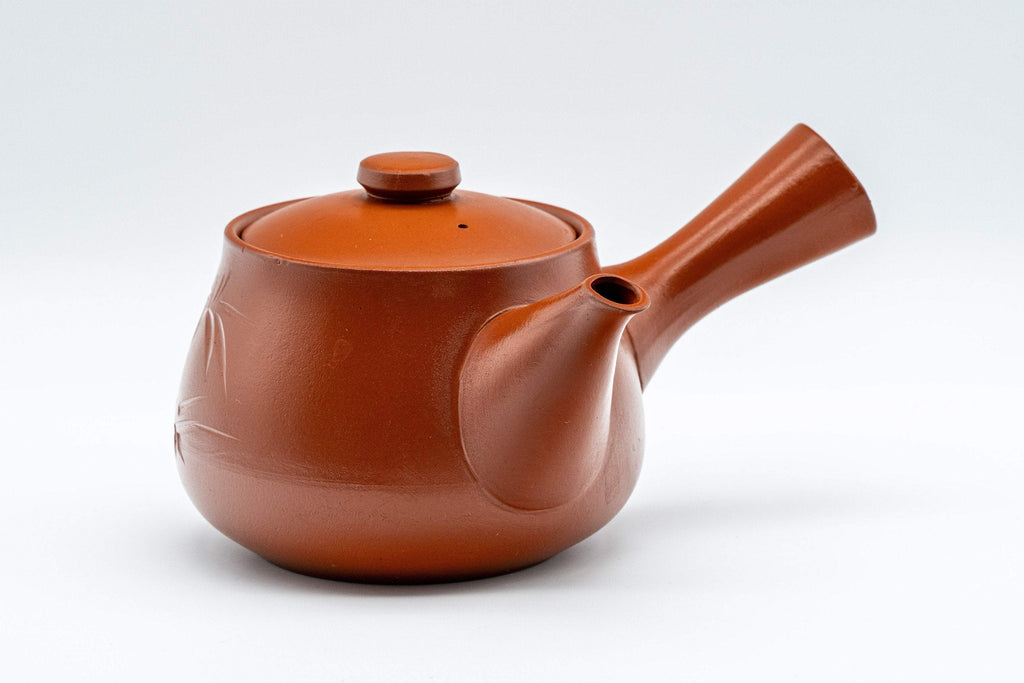 Japanese Kyusu - Bamboo Nasu-gata Tokoname-yaki Debeso Teapot - 300ml