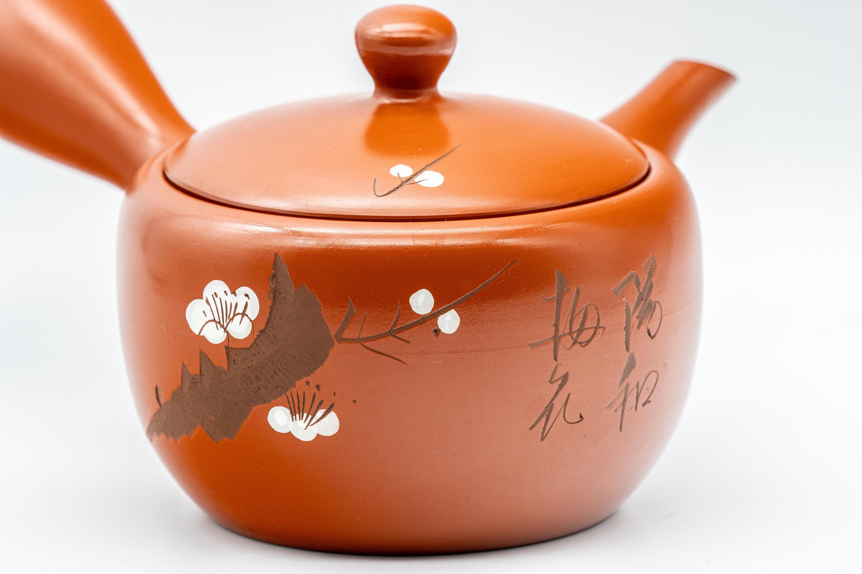 Japanese Kyusu - 福仙窯 Floral Kanji Tokoname-yaki Teapot - 230ml