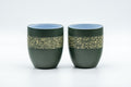 Japanese Teacups - Pair of Green Ryokudei Tokoname-yaki Yunomi - 130ml