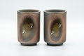 Japanese Teacups - Pair of Green Ash Tsutsu-gata Yunomi - 180ml