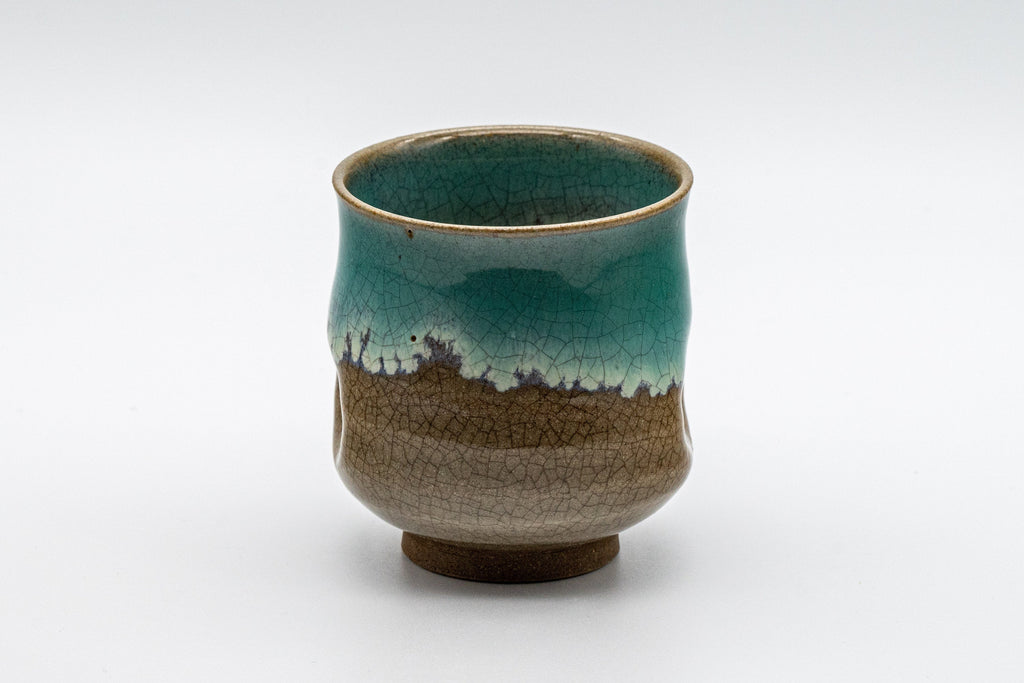 Japanese Teacup - Turquoise Glazed Agano-yaki Dojimari-gata Yunomi - 150ml