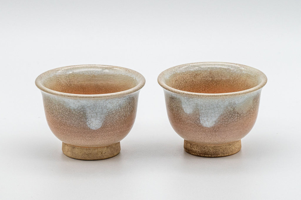 Japanese Teacups - 萩焼 Pair of Hagi-yaki Senchawan - 55ml
