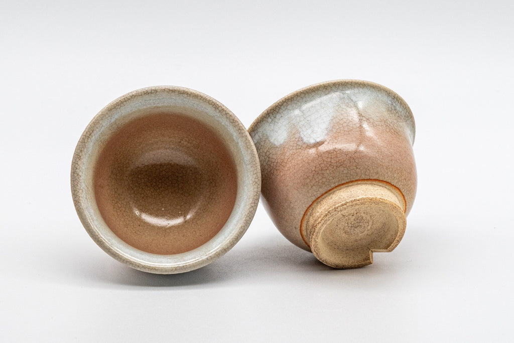 Japanese Teacups - 萩焼 Pair of Hagi-yaki Senchawan - 55ml