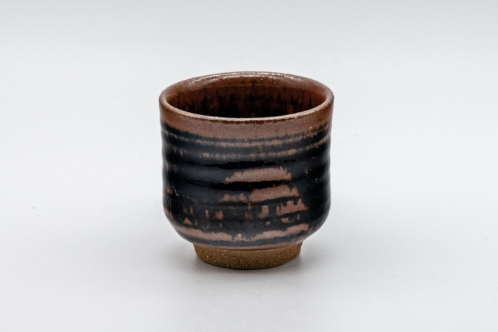Japanese Teacup - Tsutsu-gata Yunomi with Iron Tenmoku Glaze - 65ml