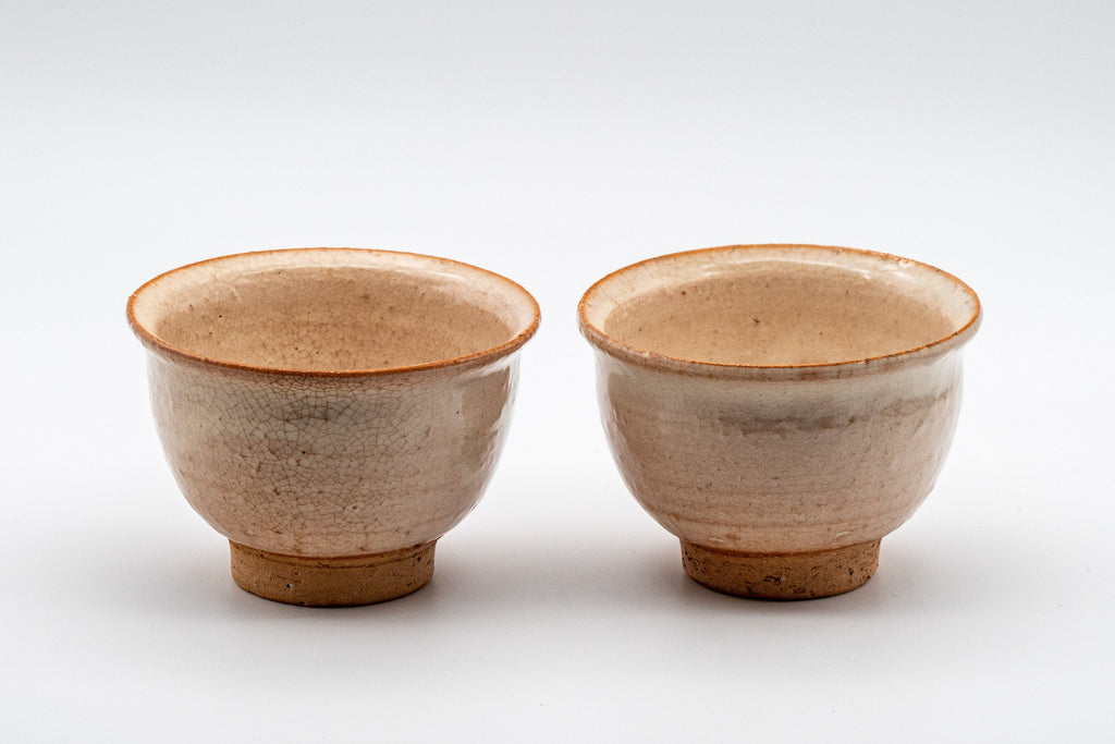Japanese Teacups - Pair of Hagi-yaki Yunomi - 110ml