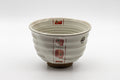 Japanese Matcha Bowl - White Red Brush Glazed Ido-gata Chawan - 400ml
