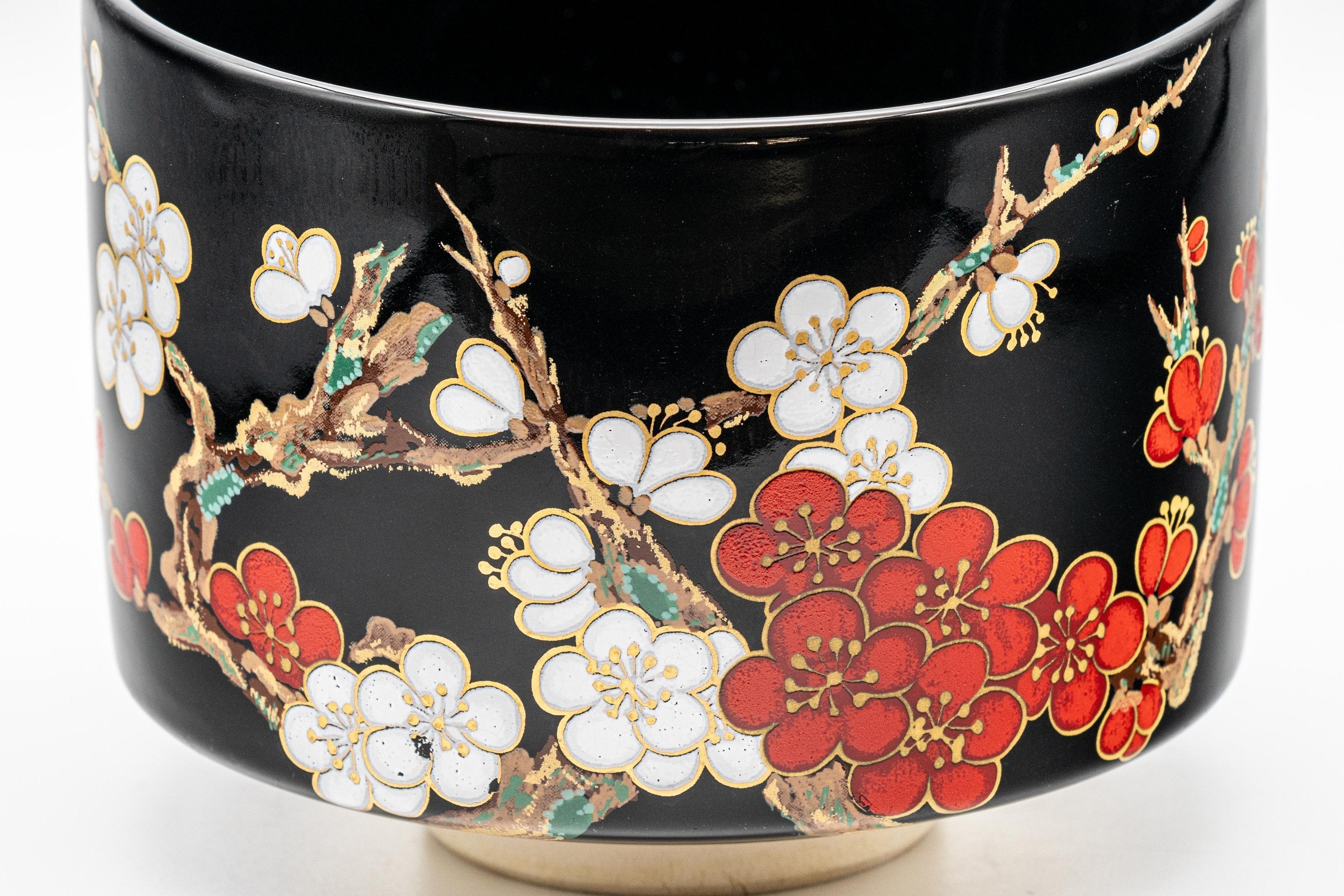 Japanese Matcha Bowl - Plum Blossoms Tsutsu-gata Chawan - 500ml