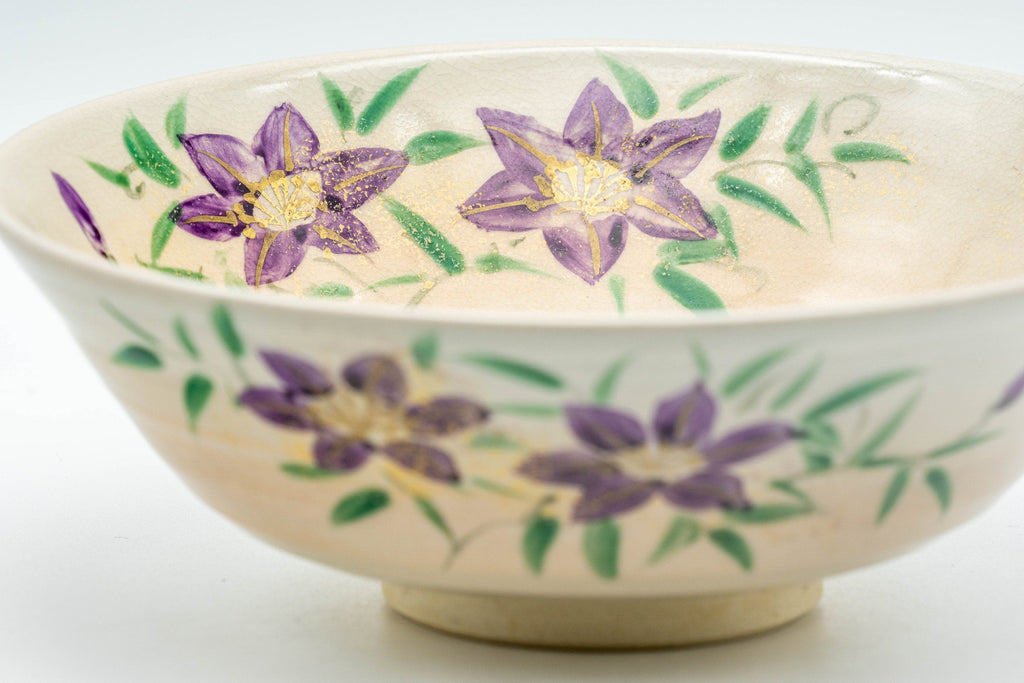 Japanese Matcha Bowl - Floral Hira-gata Summer Chawan - 300ml