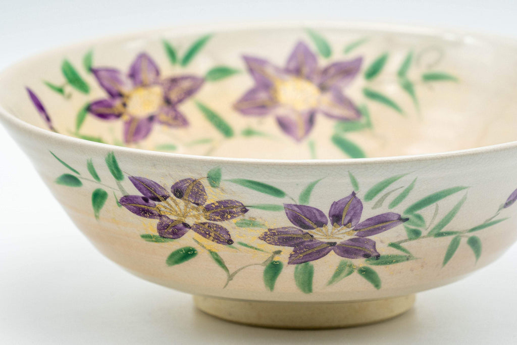 Japanese Matcha Bowl - Floral Hira-gata Summer Chawan - 300ml