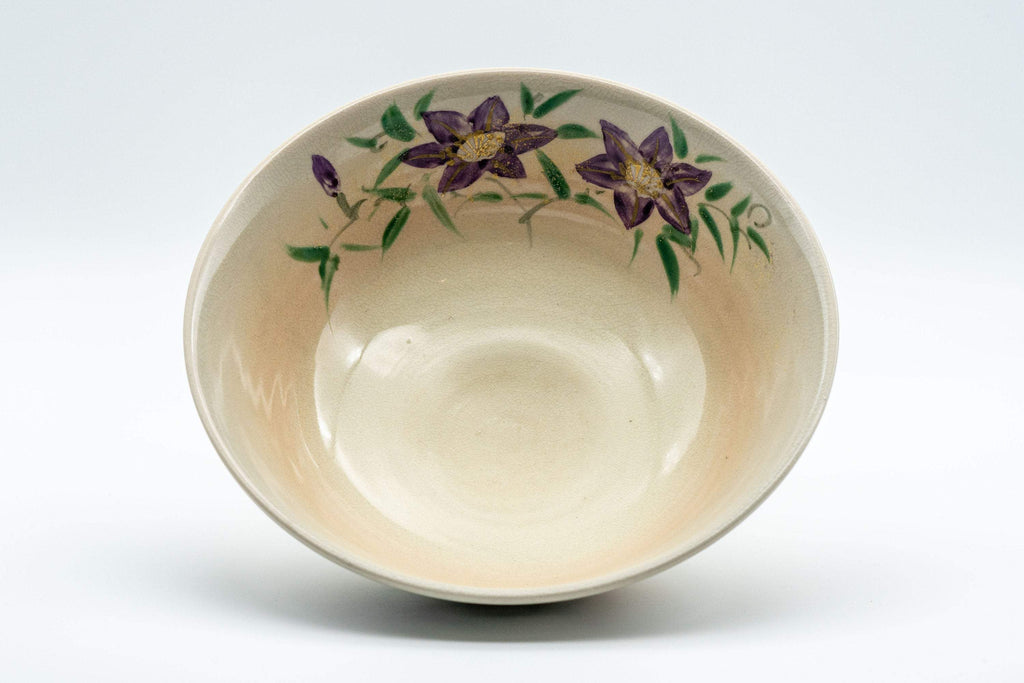 Japanese Matcha Bowl - Floral Hira-gata Summer Chawan - 300ml