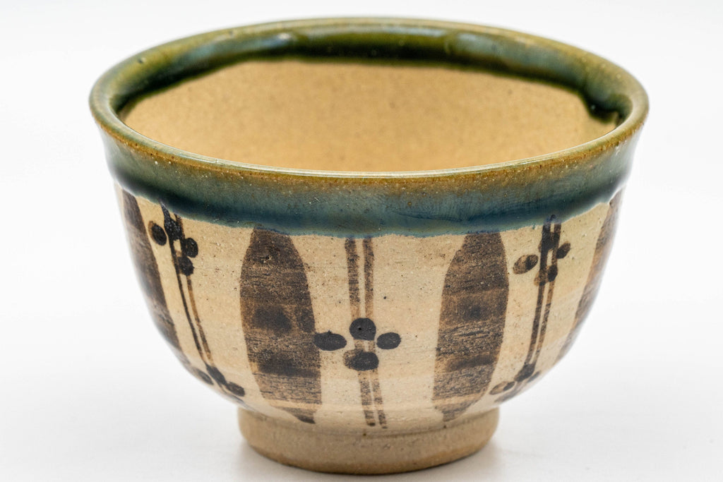 Japanese Teacup - 秀泉陶苑 Floral Wan-nari Mino-yaki Yunomi - 100ml