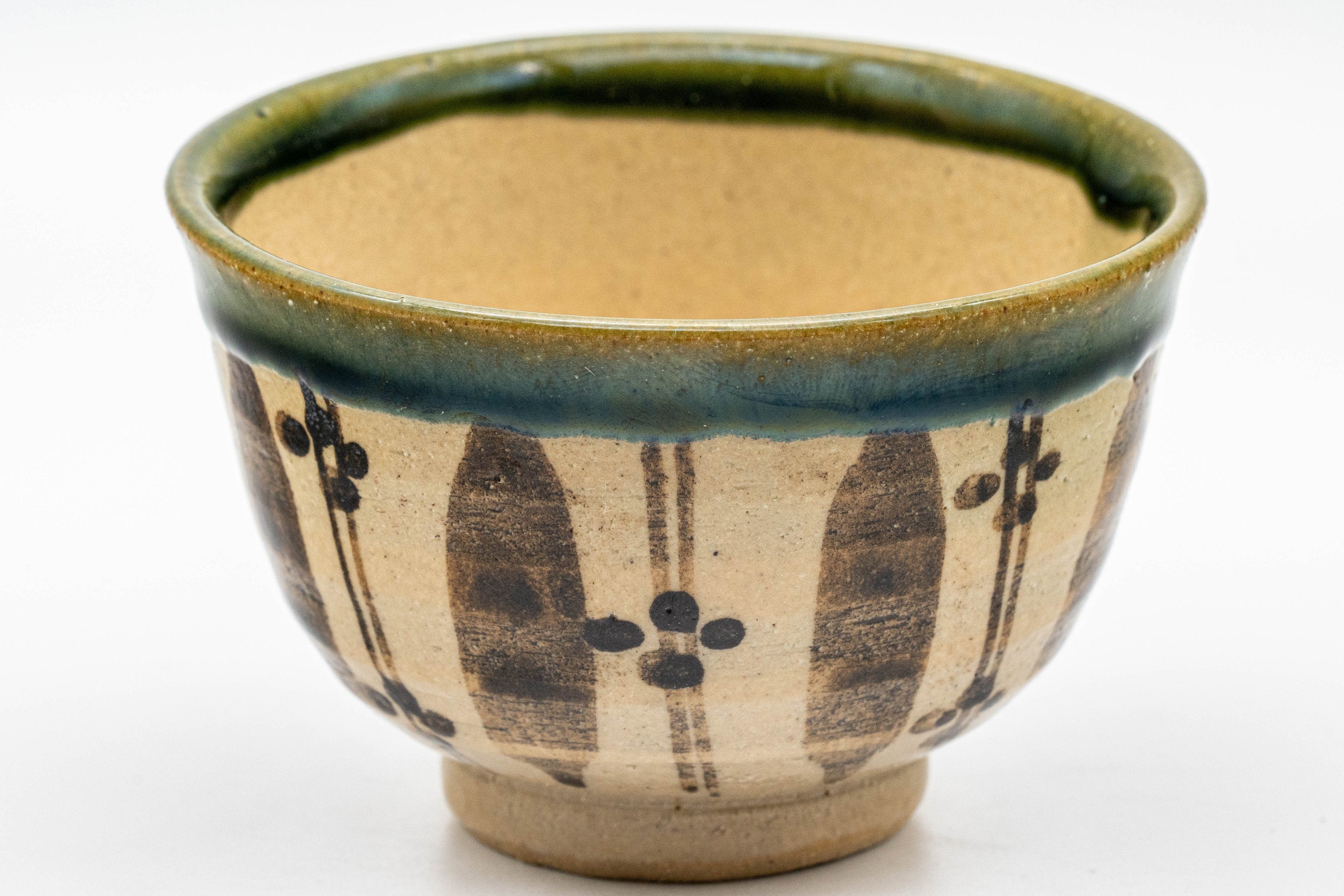 Japanese Teacup - 秀泉陶苑 Floral Wan-nari Mino-yaki Yunomi - 100ml