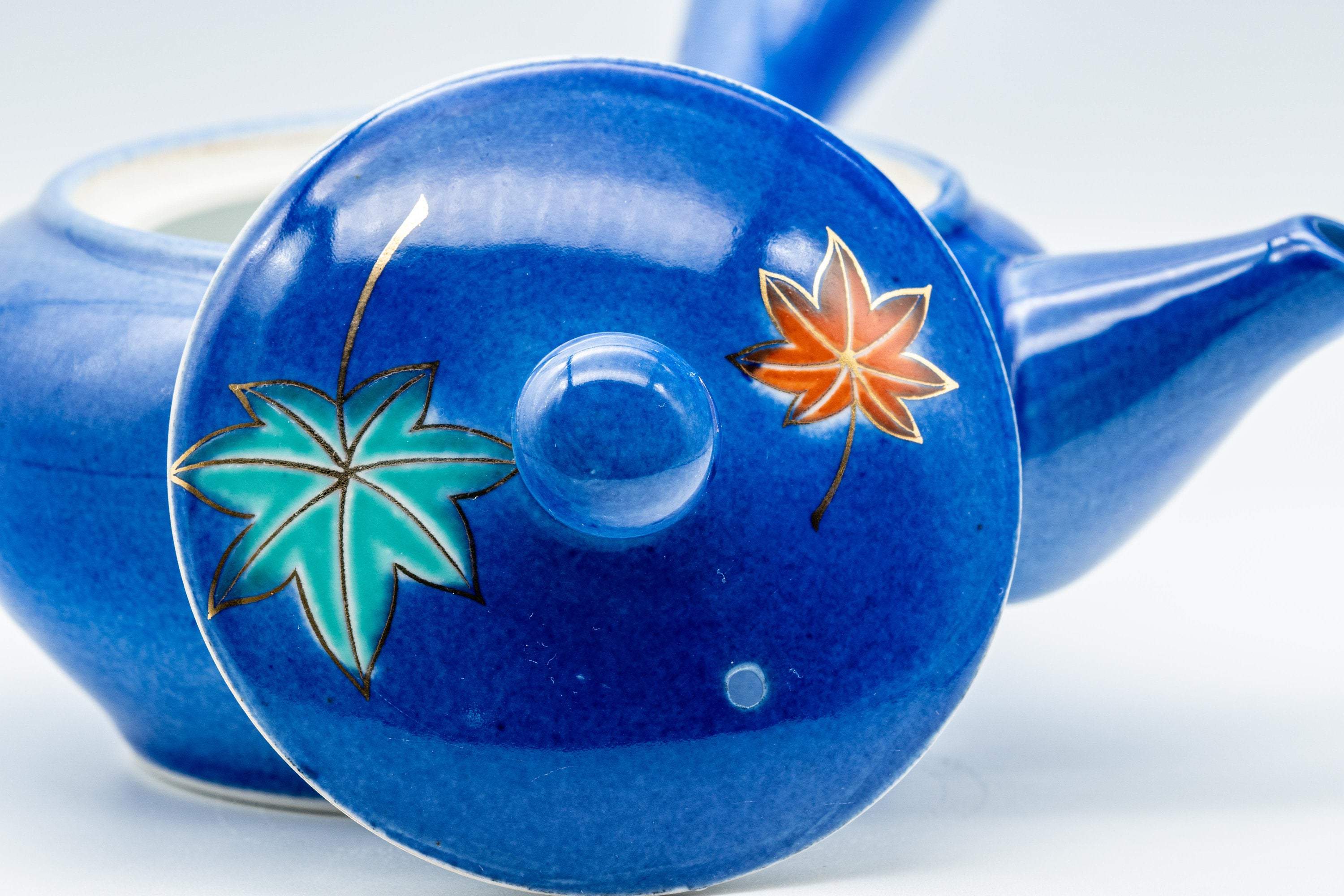Japanese Kyusu - Momiji Hiramaru-gata Porcelain Debeso Teapot - 300ml