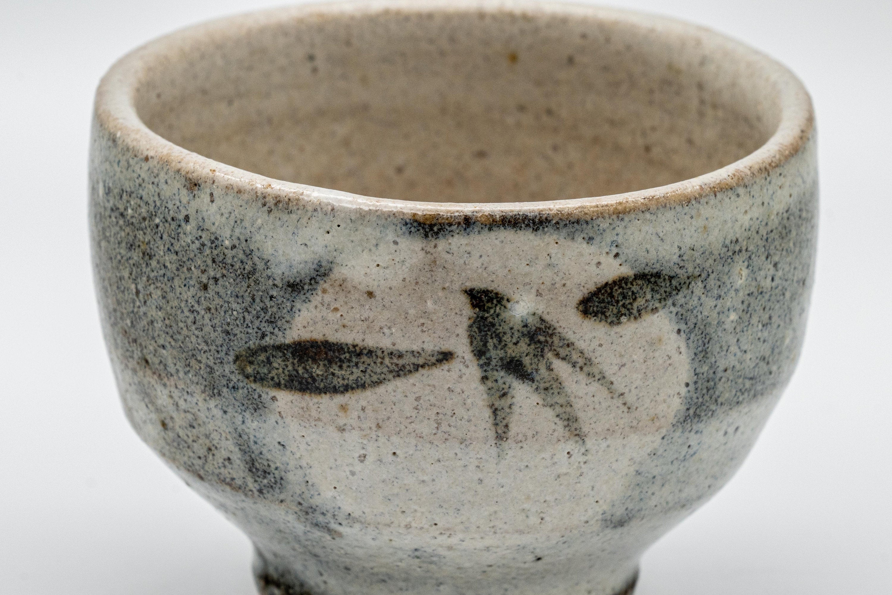 Japanese Teacup - Leafy Grey Yunomi - 125ml